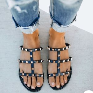 Vici Treasured Gold Studded Sandals
